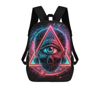 sinyumoney Mochila Escolar Infantil Impresa En 3D Eye of The Pyramid Neon Art Mochila Mochilas Deportivas Para Niños Y Niñas Mochila De Moda 17inch