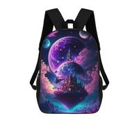 sinyumoney Mochila Escolar Infantil Impresa En 3D Fantasy Castle in Space -5 Mochilas Para Libros Mochilas Escolares De Viaje De Alta Capacidad Para Niños/estudiantes/adultos 17inch