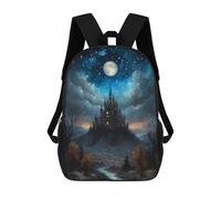 sinyumoney Mochila Escolar Infantil Impresa En 3D Fantasy Castle Under Moonlight Mochilas Para Libros Mochilas De Viaje Informales Mochila De Gran Capacidad Para Niños 17inch