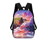 sinyumoney Mochila Escolar Infantil Impresa En 3D Fantasy Cliffside Sunset Para Niños Mochilas De Viaje De Alta Capacidad Bolsas Para Libros Mochila Escolar Infantil Mochila 17inch