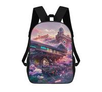 sinyumoney Mochila Escolar Infantil Impresa En 3D Fantasy Cloud Cityscape -1 Mochilas Para Libros Mochilas Escolares De Viaje De Alta Capacidad Para Niños/estudiantes/adultos 17inch
