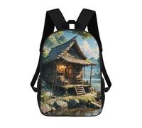 sinyumoney Mochila Escolar Infantil Impresa En 3D Fantasy Enchanted Cabin Mochila Mochilas Deportivas Para Niños Y Niñas Mochila De Moda 17inch