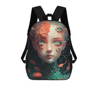 sinyumoney Mochila Escolar Infantil Impresa En 3D Fantasy Floral Portrait Mochila Escolar Infantil Mochilas De Viaje Mochilas De Moda Mochilas De Gran Capacidad 17inch
