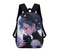 sinyumoney Mochila Escolar Infantil Impresa En 3D Fantasy Gothic Cat Lady Mochilas De Viaje De Alta Capacidad Para Niños Mochilas De Libros De Moda Mochila Escolar Infantil 17inch