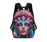 sinyumoney Mochila Escolar Infantil Impresa En 3D Fantasy Mushroom Crown Artwork Mochilas De Viaje De Alta Capacidad Para Niños Mochilas De Libros De Moda Mochila Escolar Infantil 17inch