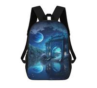 sinyumoney Mochila Escolar Infantil Impresa En 3D Fantasy Night Garden Portal 17inch Para Niños, Mochila De Viaje De Alta Capacidad, Mochila Escolar De Moda Para Niños