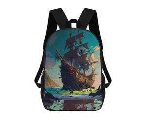 sinyumoney Mochila Escolar Infantil Impresa En 3D Fantasy Pirate Ship Flag Mochila Mochilas Deportivas Para Niños Y Niñas Mochila De Moda 17inch