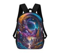 sinyumoney Mochila Escolar Infantil Impresa En 3D Fantasy Portal to Another World -4 Mochilas Para Libros Mochilas Escolares De Viaje De Alta Capacidad Para Niños/estudiantes/adultos 17inch