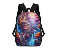 sinyumoney Mochila Escolar Infantil Impresa En 3D Fantasy Village Cliff Mochila De Viaje De Alta Capacidad Para Libros Mochilas De Moda Para Niños Mochila Escolar Informal 17inch