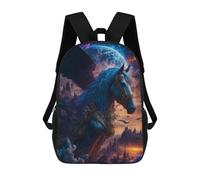 sinyumoney Mochila Escolar Infantil Impresa En 3D Fantasy Winged Horse Sky Mochilas Para Libros Mochilas Escolares De Viaje De Alta Capacidad Para Niños/estudiantes/adultos 17inch