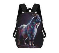 sinyumoney Mochila Escolar Infantil Impresa En 3D Farm Goat Oil Paint Mochilas Para Libros Mochilas De Viaje Informales Mochila De Gran Capacidad Para Niños 17inch