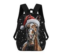 sinyumoney Mochila Escolar Infantil Impresa En 3D Festive Horse Christmas Para Niños Mochilas De Viaje De Alta Capacidad Bolsas Para Libros Mochila Escolar Infantil Mochila 17inch