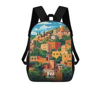 sinyumoney Mochila Escolar Infantil Impresa En 3D Fez, Morocco Cityscape Illustration Mochila Mochilas Deportivas Para Niños Y Niñas Mochila De Moda 17inch