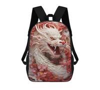 sinyumoney Mochila Escolar Infantil Impresa En 3D Fierce Dragon Red Flowers Mochilas Para Libros Mochilas Escolares De Viaje De Alta Capacidad Para Niños/estudiantes/adultos 17inch