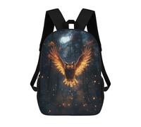 sinyumoney Mochila Escolar Infantil Impresa En 3D Fiery Owl in Forest Mochilas Para Libros Mochilas De Viaje Informales Mochila De Gran Capacidad Para Niños 17inch