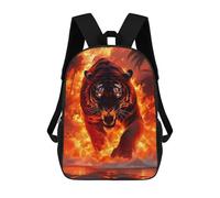 sinyumoney Mochila Escolar Infantil Impresa En 3D Fiery Tiger Emerging Mochilas Para Libros Mochilas Escolares De Viaje De Alta Capacidad Para Niños/estudiantes/adultos 17inch