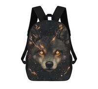 sinyumoney Mochila Escolar Infantil Impresa En 3D Fiery Wolf Portrait 17inch Para Niños, Mochila De Viaje De Alta Capacidad, Mochila Escolar De Moda Para Niños