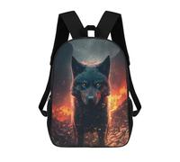 sinyumoney Mochila Escolar Infantil Impresa En 3D Fiery Wolf Portrait -5 Para Niños, Mochila De Viaje De Alta Capacidad, Mochila Informal Para Niños 17inch