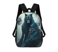 sinyumoney Mochila Escolar Infantil Impresa En 3D Fiery Wolf Spirit Mochila Escolar Infantil Mochilas De Viaje Mochilas De Moda Mochilas De Gran Capacidad 17inch