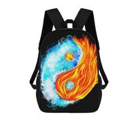 sinyumoney Mochila Escolar Infantil Impresa En 3D Fire And Ice Yin Yang Mochila Escolar Infantil Mochilas De Viaje Mochilas De Moda Mochilas De Gran Capacidad 17inch