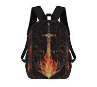 sinyumoney Mochila Escolar Infantil Impresa En 3D Fire Sword Para Niños, Mochila De Viaje De Alta Capacidad, Mochila Informal Para Niños 17inch