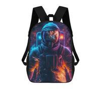 sinyumoney Mochila Escolar Infantil Impresa En 3D Flaming Astronaut in Space Mochila Mochilas Deportivas Para Niños Y Niñas Mochila De Moda 17inch