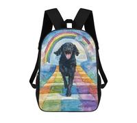 sinyumoney Mochila Escolar Infantil Impresa En 3D Flat-coated Retriever Rainbow Bridge Para Niños Mochilas De Viaje De Alta Capacidad Bolsas Para Libros Mochila Escolar Infantil Mochila 17inch