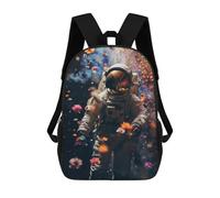 sinyumoney Mochila Escolar Infantil Impresa En 3D Floral Astronaut in Space Mochila Mochilas Deportivas Para Niños Y Niñas Mochila De Moda 17inch
