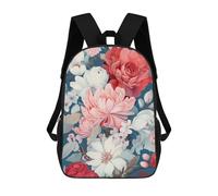 sinyumoney Mochila Escolar Infantil Impresa En 3D Floral Harmony in Pink And White Para Niños Mochilas De Viaje De Alta Capacidad Bolsas Para Libros Mochila Escolar Infantil Mochila 17inch