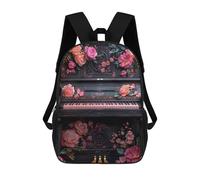 sinyumoney Mochila Escolar Infantil Impresa En 3D Floral Pink Piano Mochila Escolar Infantil Mochilas De Viaje Mochilas De Moda Mochilas De Gran Capacidad 17inch