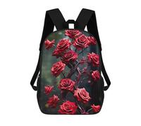 sinyumoney Mochila Escolar Infantil Impresa En 3D Floral Roses Mochilas Para Libros Mochilas Escolares De Viaje De Alta Capacidad Para Niños/estudiantes/adultos 17inch