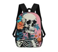 sinyumoney Mochila Escolar Infantil Impresa En 3D Floral Skeleton Pop Art 4 Mochilas De Moda Informales Mochilas Infantiles Mochila Informal Para Exteriores Bolsas De Viaje Bonitas 17inch