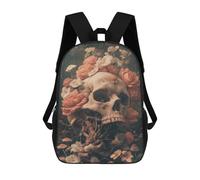 sinyumoney Mochila Escolar Infantil Impresa En 3D Floral Skull Mochilas De Moda Informales Mochilas Infantiles Mochila Informal Para Exteriores Bolsas De Viaje Bonitas 17inch
