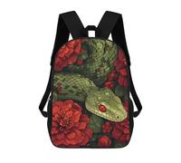 sinyumoney Mochila Escolar Infantil Impresa En 3D Floral Snake Serpent Para Niños, Mochila De Viaje De Alta Capacidad, Mochila Informal Para Niños 17inch
