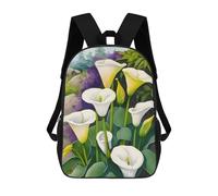 sinyumoney Mochila Escolar Infantil Impresa En 3D Flower of Life Calla Lily Mochilas Para Libros Mochilas Escolares De Viaje De Alta Capacidad Para Niños/estudiantes/adultos 17inch