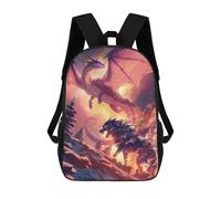 sinyumoney Mochila Escolar Infantil Impresa En 3D Flying Dragon Flaming Wolf Mochila Mochilas Deportivas Para Niños Y Niñas Mochila De Moda 17inch