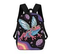 sinyumoney Mochila Escolar Infantil Impresa En 3D Flying Frog in Space Mochilas De Moda Informales Mochilas Infantiles Mochila Informal Para Exteriores Bolsas De Viaje Bonitas 17inch