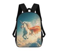 sinyumoney Mochila Escolar Infantil Impresa En 3D Flying Unicorn with Cape Mochilas De Viaje De Alta Capacidad Para Niños Mochilas De Libros De Moda Mochila Escolar Infantil 17inch