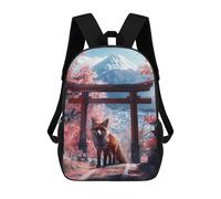 sinyumoney Mochila Escolar Infantil Impresa En 3D Fox at Torii Gate Mochilas Para Libros Mochilas Escolares De Viaje De Alta Capacidad Para Niños/estudiantes/adultos 17inch