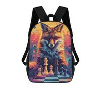 sinyumoney Mochila Escolar Infantil Impresa En 3D Fox Chess Masterpiece 17inch Para Niños, Mochila De Viaje De Alta Capacidad, Mochila Escolar De Moda Para Niños