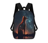 sinyumoney Mochila Escolar Infantil Impresa En 3D Fox Gazing at Stars Mochilas Para Libros Mochilas De Viaje Informales Mochila De Gran Capacidad Para Niños 17inch