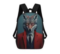sinyumoney Mochila Escolar Infantil Impresa En 3D Fox in A Red Suit Mochila Escolar Infantil Mochilas De Viaje Mochilas De Moda Mochilas De Gran Capacidad 17inch