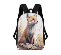 sinyumoney Mochila Escolar Infantil Impresa En 3D Fox in The Wildflowers Mochila Mochilas Deportivas Para Niños Y Niñas Mochila De Moda 17inch
