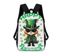 sinyumoney Mochila Escolar Infantil Impresa En 3D Fox Saint Patricks Day Mochila Mochilas Deportivas Para Niños Y Niñas Mochila De Moda 17inch