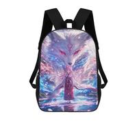 sinyumoney Mochila Escolar Infantil Impresa En 3D Fox Spirit in Cherry Blossom Forest 17inch Para Niños, Mochila De Viaje De Alta Capacidad, Mochila Escolar De Moda Para Niños