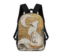 sinyumoney Mochila Escolar Infantil Impresa En 3D Fox Under Crescent Moon Mochilas Para Libros Mochilas De Viaje Informales Mochila De Gran Capacidad Para Niños 17inch