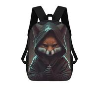 sinyumoney Mochila Escolar Infantil Impresa En 3D Fox Wizzard with A Hoodie Mochilas Para Libros Mochilas De Viaje Informales Mochila De Gran Capacidad Para Niños 17inch