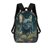 sinyumoney Mochila Escolar Infantil Impresa En 3D French Bulldog Dog Forest Mochilas De Moda Informales Mochilas Infantiles Mochila Informal Para Exteriores Bolsas De Viaje Bonitas 17inch