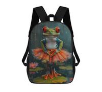 sinyumoney Mochila Escolar Infantil Impresa En 3D Frog in A Tutu Mochila Mochilas Deportivas Para Niños Y Niñas Mochila De Moda 17inch