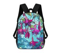 sinyumoney Mochila Escolar Infantil Impresa En 3D Fuchsia Flowers Stained Glass Mochila Escolar Infantil Mochilas De Viaje Mochilas De Moda Mochilas De Gran Capacidad 17inch